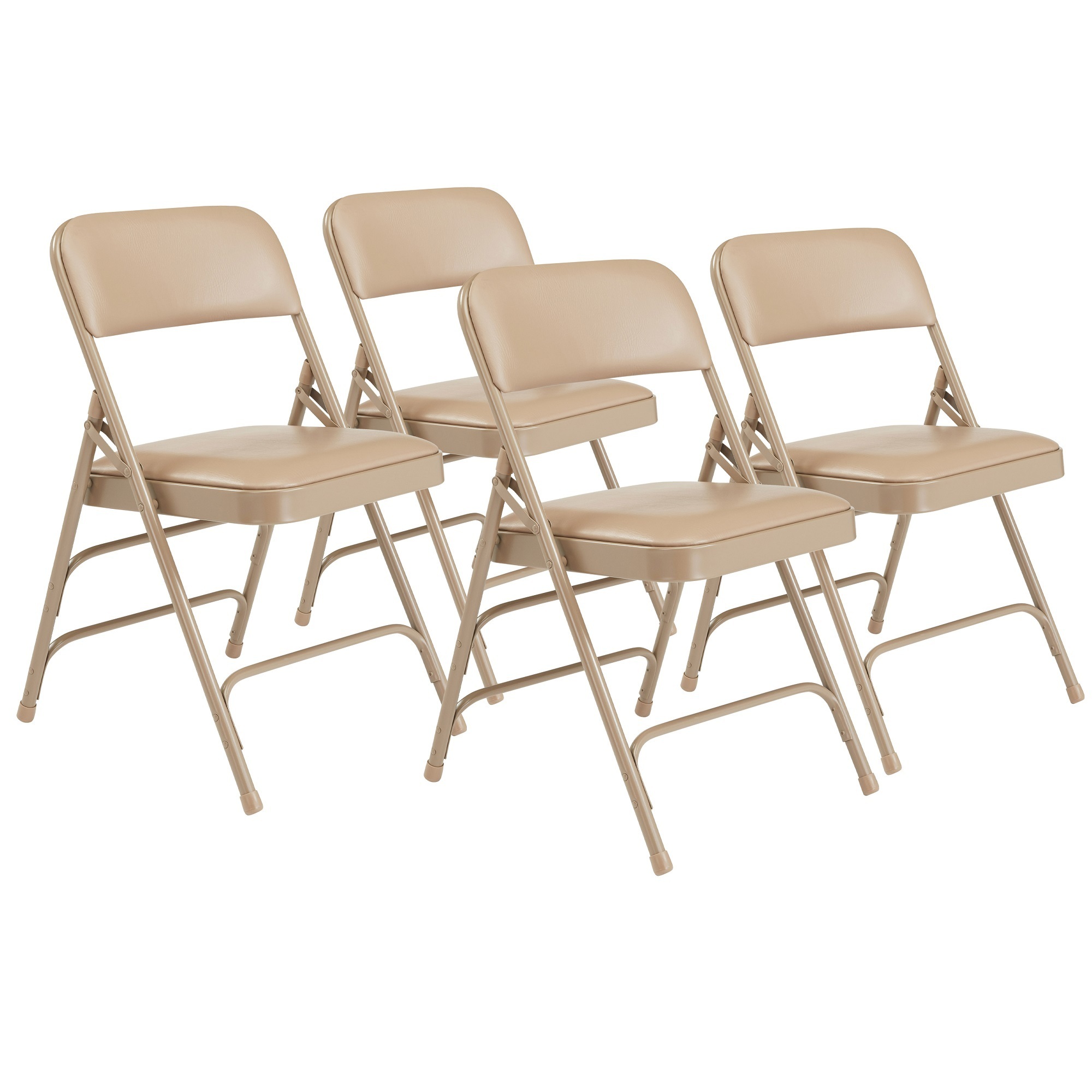 National Public Seating, 1300 Series Vinyl Upholstered Folding Chair, Primary Color Beige, Included (qty.) 4, Seating Type Folding Chair, Model# 1301